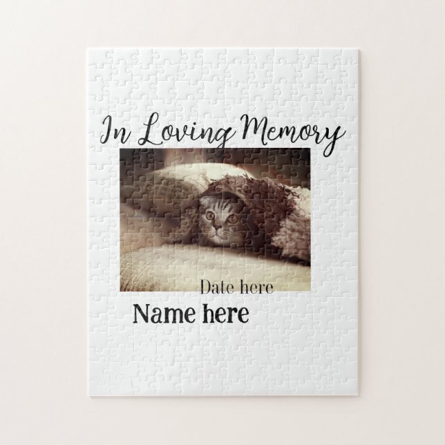 In loving memory memorial keepsake add pet name jigsaw puzzle (Vertical)