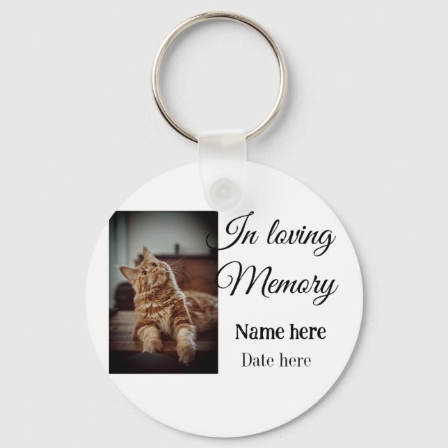 In loving memory memorial keepsake add pet name keychain (Front)