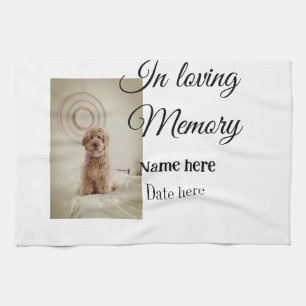 In loving memory memorial keepsake add pet name kitchen towel