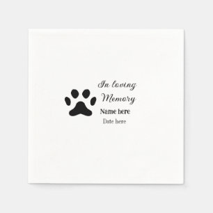 In loving memory memorial keepsake add pet name napkins