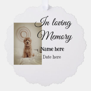 In loving memory memorial keepsake add pet name ornament card