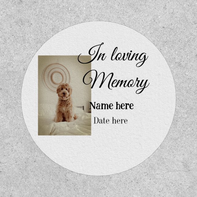 In loving memory memorial keepsake add pet name patch (Front)