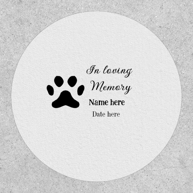 In loving memory memorial keepsake add pet name patch (Front)