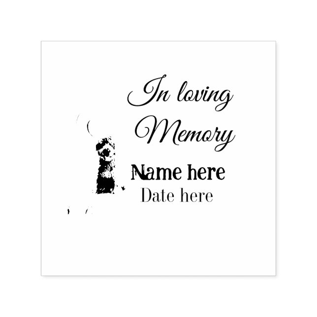 In loving memory memorial keepsake add pet name self-inking stamp (Design)