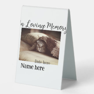 In loving memory memorial keepsake add pet name table tent