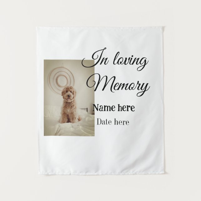 In loving memory memorial keepsake add pet name tapestry (Front)