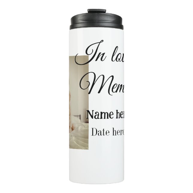 In loving memory memorial keepsake add pet name thermal tumbler (Front)