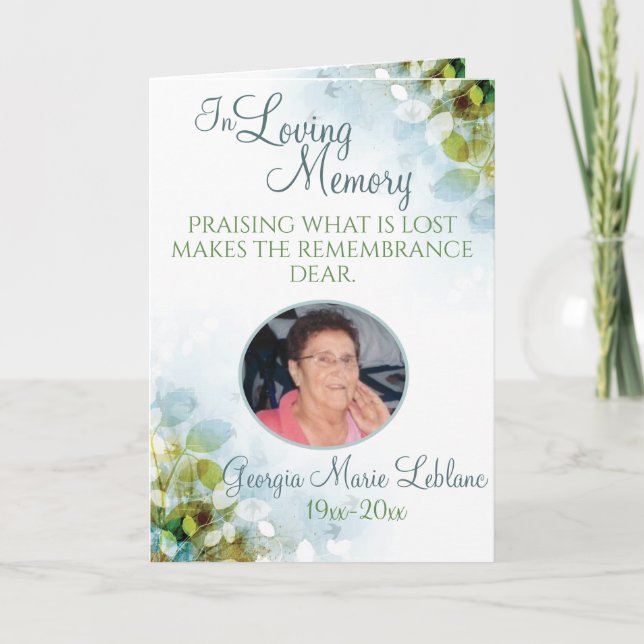 In Loving Memory Memorial Keepsake Card (Front)