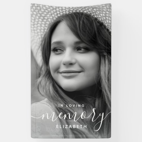 In Loving Memory Memorial Modern Elegant Photo Banner