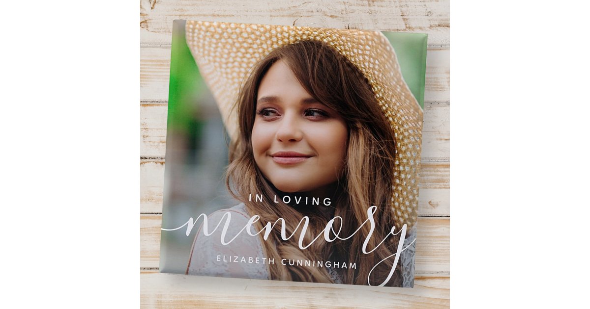 In Loving Memory Memorial Modern Elegant Photo Button | Zazzle
