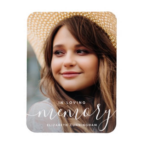 In Loving Memory Memorial Modern Elegant Photo Magnet