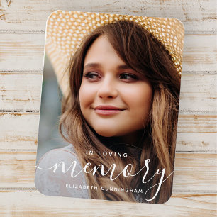 In Loving Memory Memorial Modern Elegant Photo Magnet