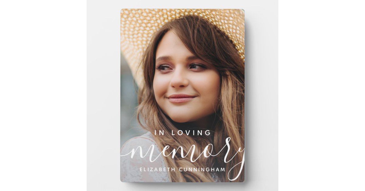 In Loving Memory Memorial Modern Elegant Photo Plaque | Zazzle