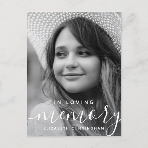 In Loving Memory Memorial Modern Elegant Photo Postcard