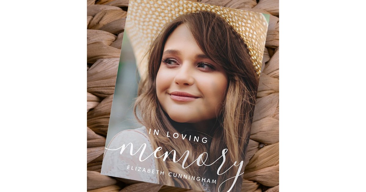 In Loving Memory Memorial Modern Elegant Photo Postcard | Zazzle