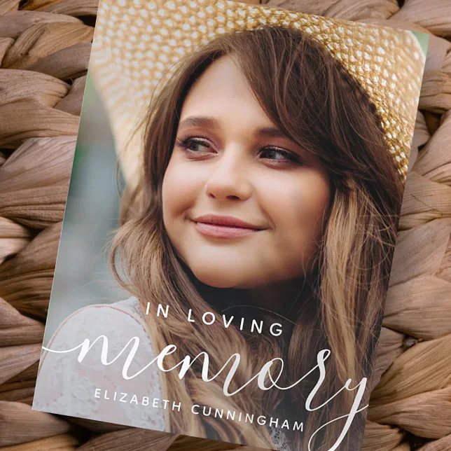 In Loving Memory Memorial Modern Elegant Photo Postcard | Zazzle