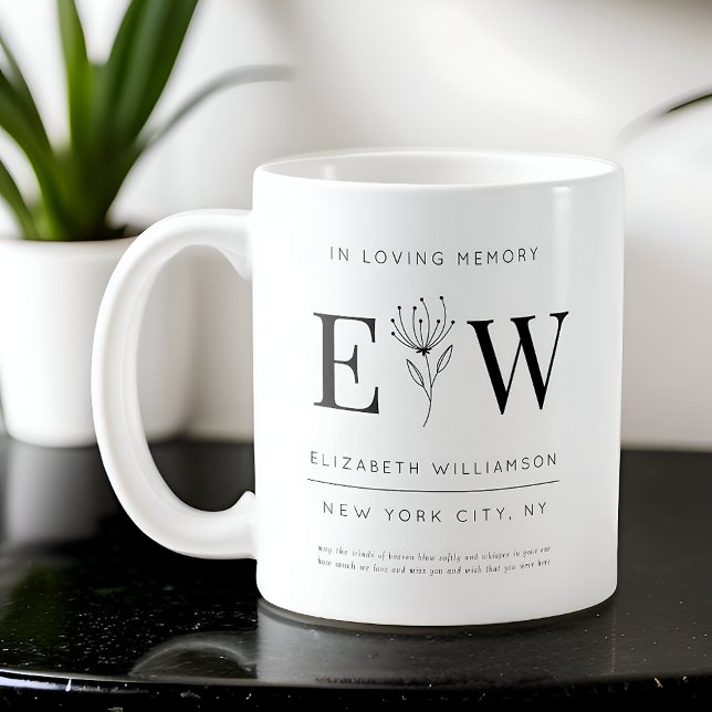 In Loving Memory Memorial Modern Quote Foliage Coffee Mug (Creator Uploaded)
