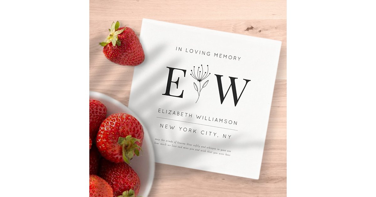 In Loving Memory Memorial Modern Quote Foliage Napkins | Zazzle