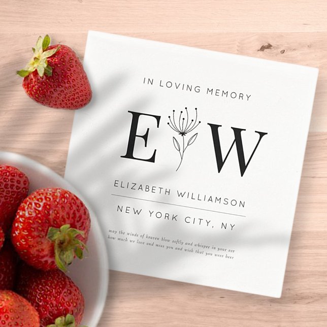 In Loving Memory Memorial Modern Quote Foliage Napkins (Creator Uploaded)