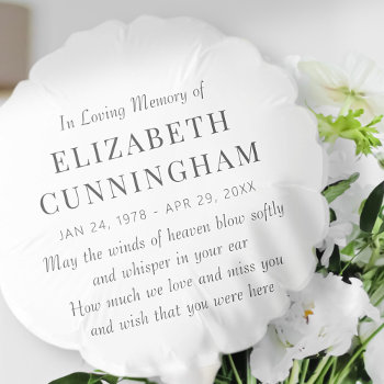 In Loving Memory Memorial Modern Simple Balloon by WhiteOakMemorials at Zazzle