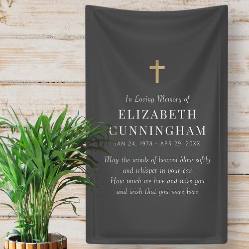 In Loving Memory Memorial Modern Simple Cross Banner