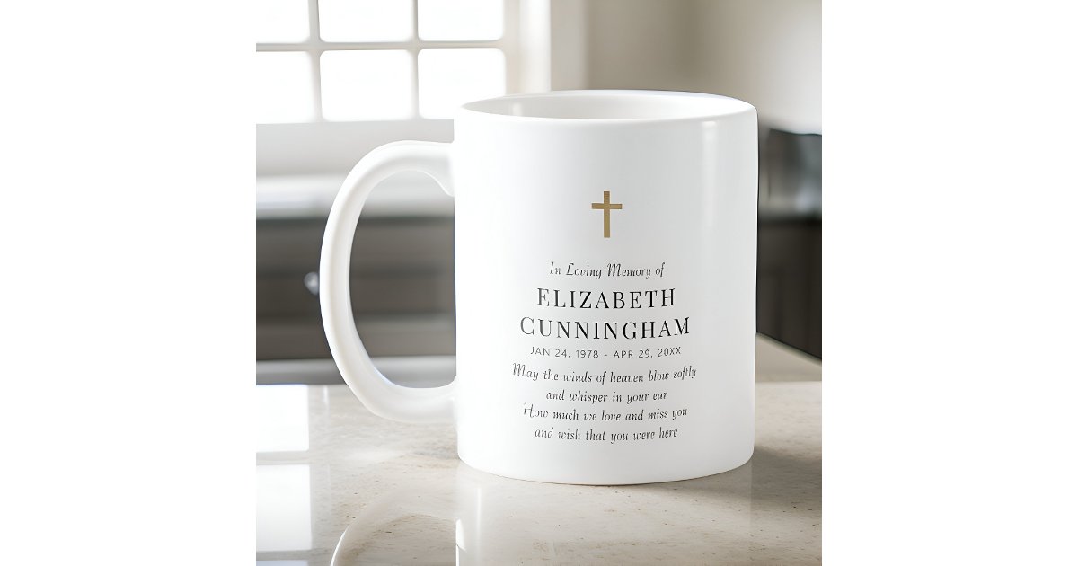 In Loving Memory Memorial Modern Simple Cross Coffee Mug | Zazzle