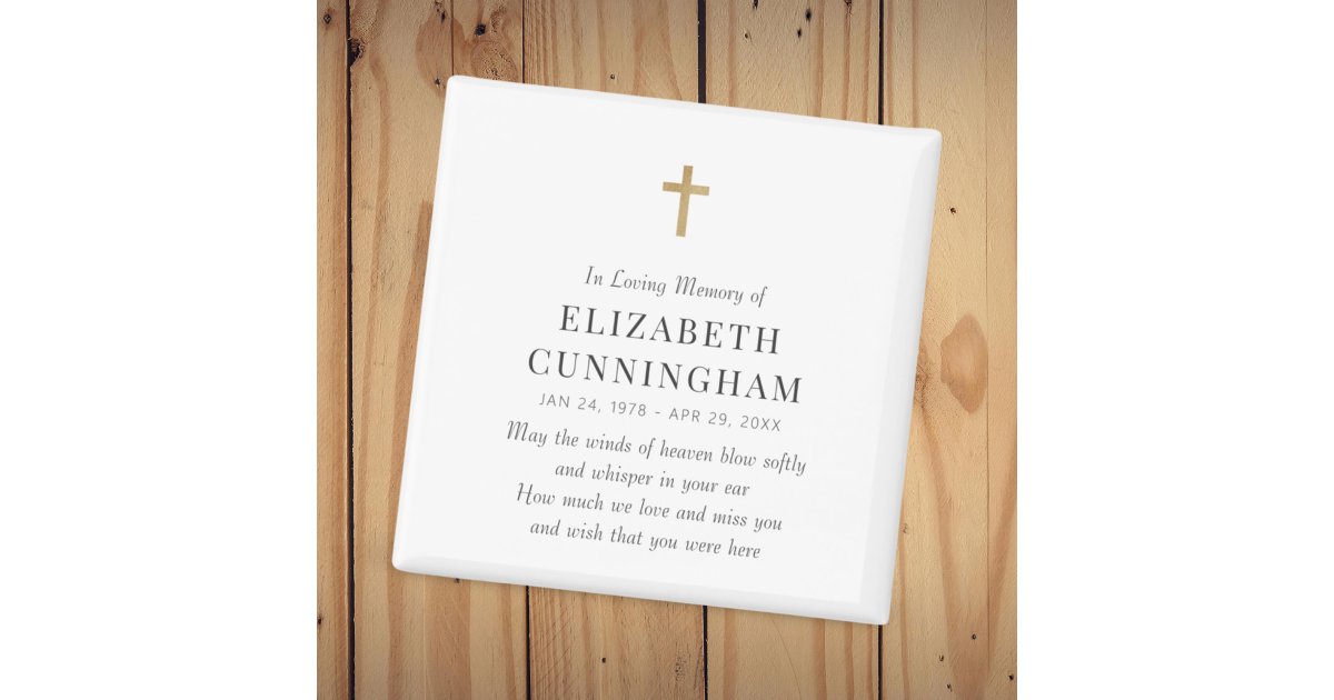 In Loving Memory Memorial Modern Simple Cross Magnet | Zazzle