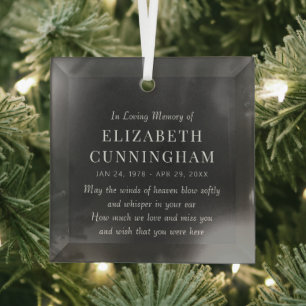In Loving Memory Memorial Modern Simple Glass Ornament