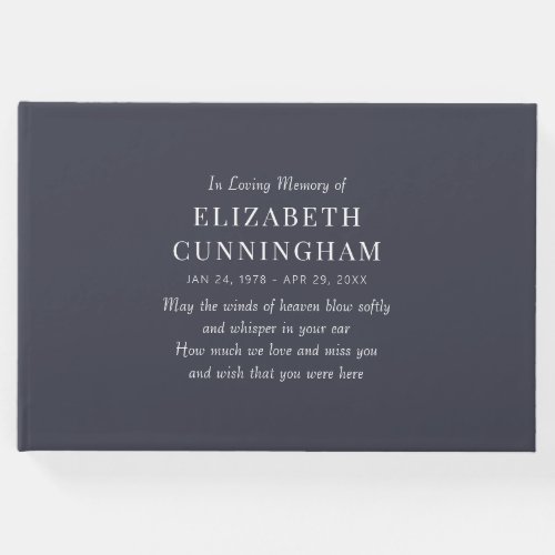 In Loving Memory Memorial Modern Simple Guest Book