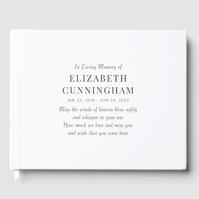 In Loving Memory Memorial Modern Simple Guest Book (Front)