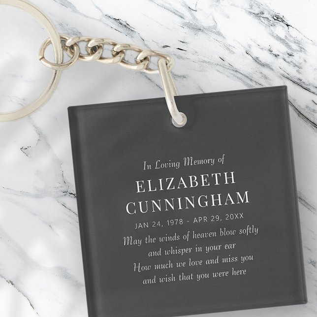 In Loving Memory Memorial Modern Simple Keychain (Creator Uploaded)