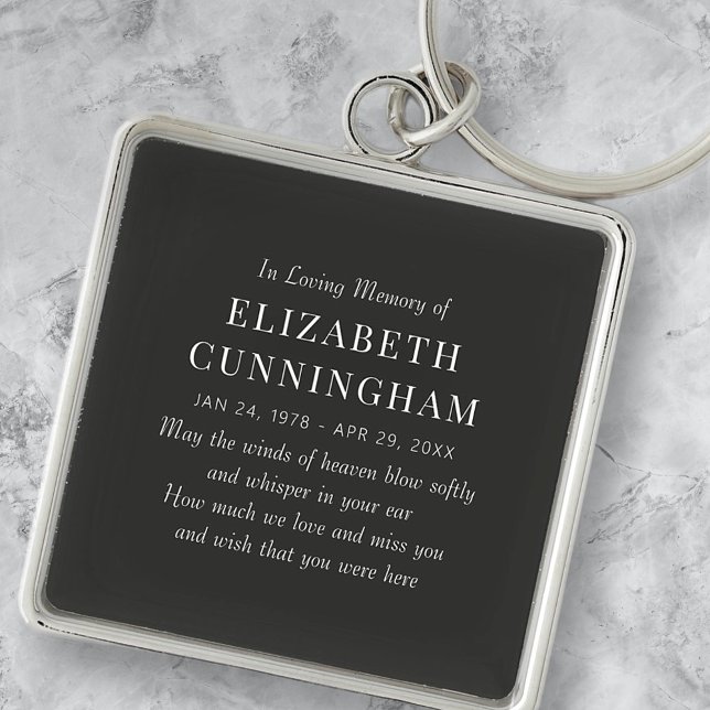 In Loving Memory Memorial Modern Simple Keychain (Creator Uploaded)