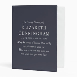 In Loving Memory Memorial Modern Simple Mini Binder
