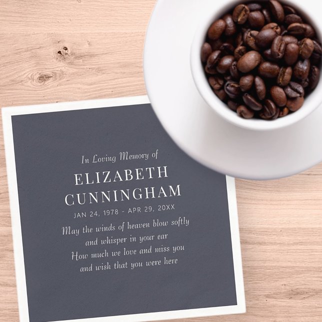 In Loving Memory Memorial Modern Simple Napkins (Creator Uploaded)