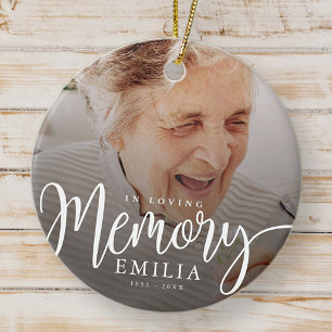 In Loving Memory Memorial Modern Simple Photo Ceramic Ornament