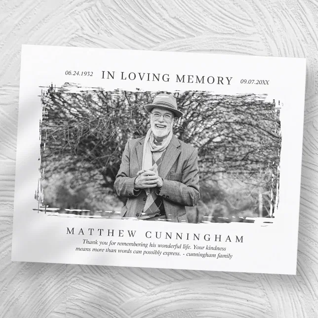 In Loving Memory Memorial Modern Simple Photo Postcard | Zazzle