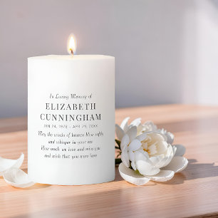 In Loving Memory Memorial Modern Simple Pillar Candle