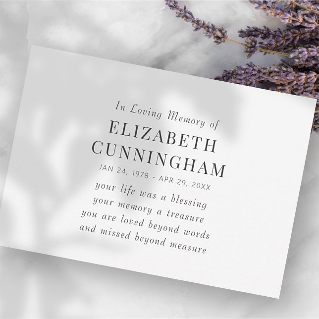 In Loving Memory Memorial Modern Simple Quote Announcement (Creator Uploaded)