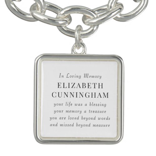 In Loving Memory Memorial Modern Simple Quote Bracelet