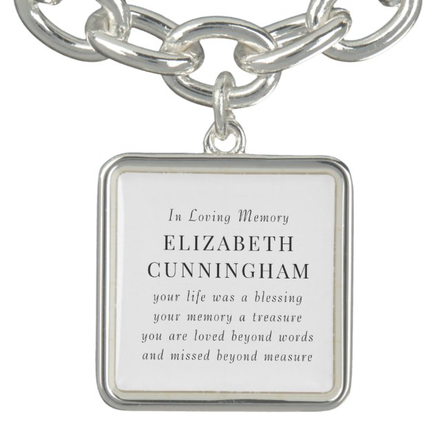 In Loving Memory Memorial Modern Simple Quote Bracelet (Design)