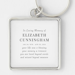 In Loving Memory Memorial Modern Simple Quote Keychain