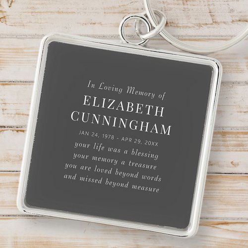 In Loving Memory Memorial Modern Simple Quote Keychain