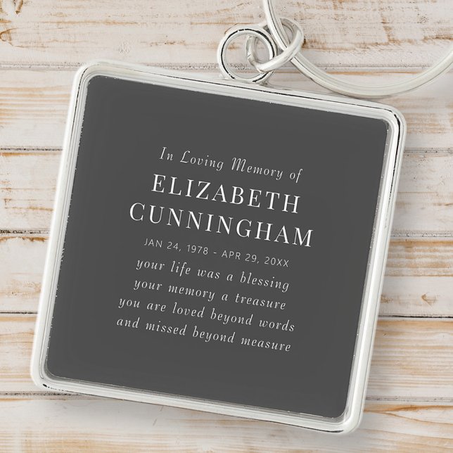 In Loving Memory Memorial Modern Simple Quote Keychain (Creator Uploaded)