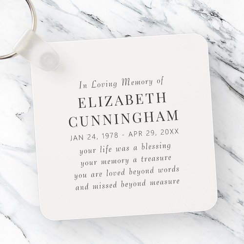 In Loving Memory Memorial Modern Simple Quote