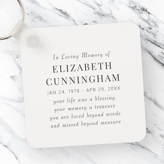 In Loving Memory Memorial Modern Simple Quote Keychain (Creator Uploaded)