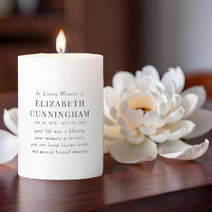 In Loving Memory Memorial Modern Simple Quote Pillar Candle