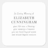 In Loving Memory Memorial Modern Simple Quote Square Sticker (Front)