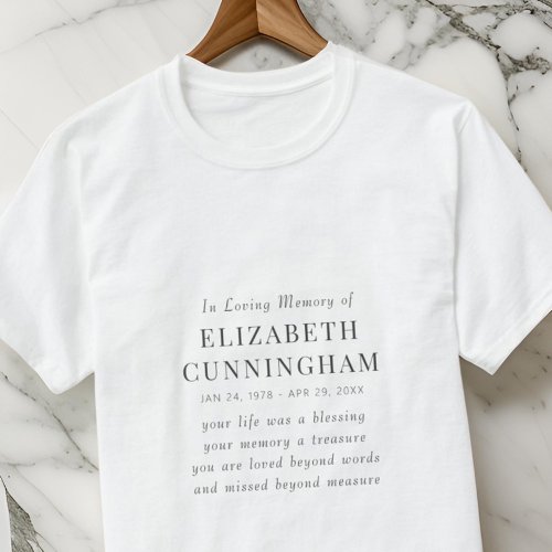 In Loving Memory Memorial Modern Simple Quote T_Shirt