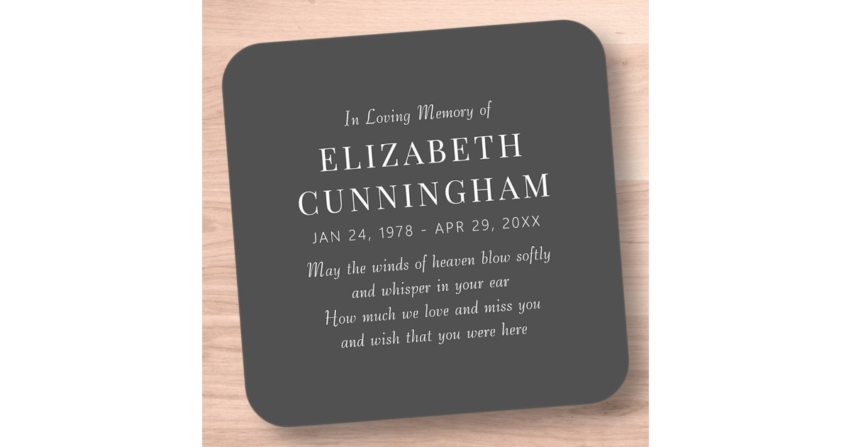 In Loving Memory Memorial Modern Simple Square Sticker | Zazzle