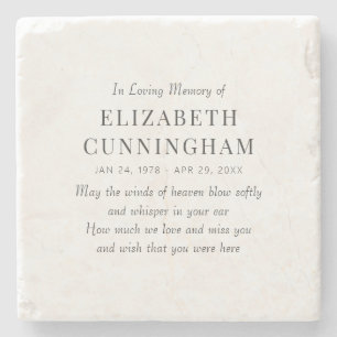 In Loving Memory Memorial Modern Simple Stone Coaster